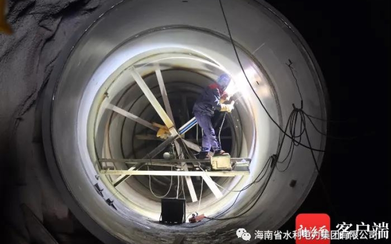 海南天角潭水利枢纽工程引水隧洞即将通水